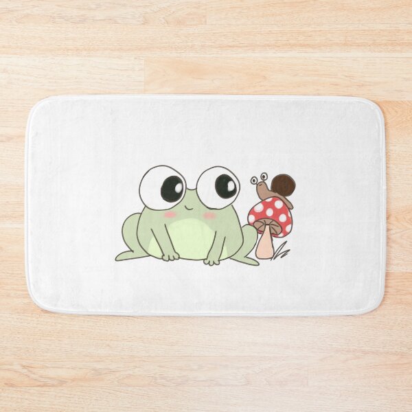 Item preview, Cute cartoon frog with a snail friend on a mushroom designed and sold by Yarafantasyart.
