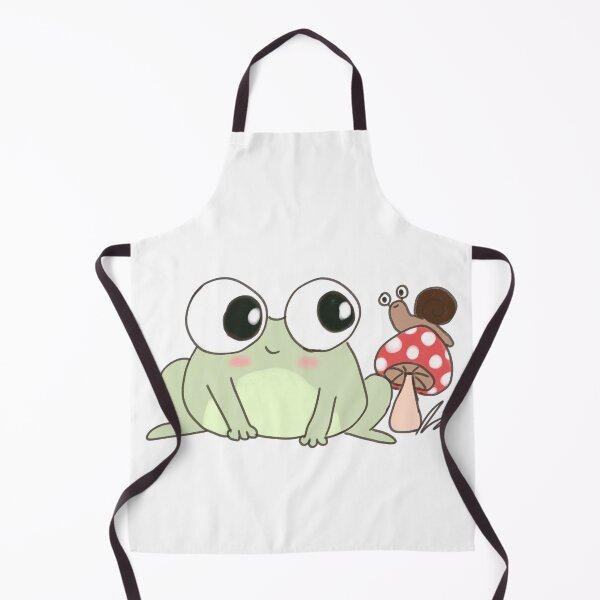 Item preview, Cute cartoon frog with a snail friend on a mushroom designed and sold by Yarafantasyart.