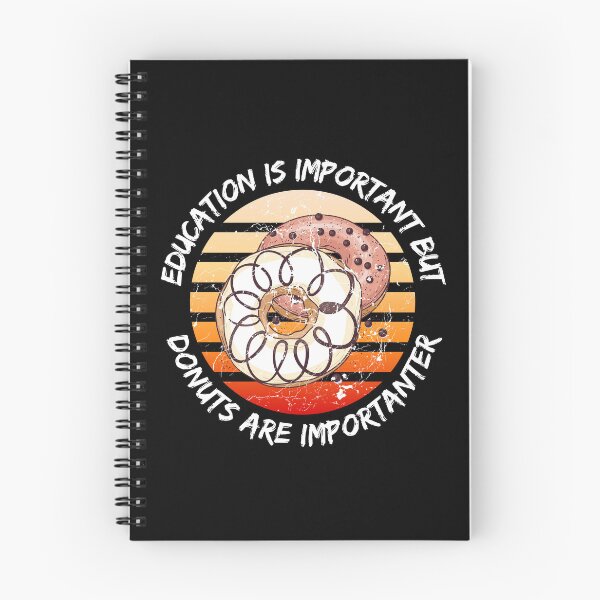 Item preview, Education Is Important But Donuts Are Importanter Grunge Retro Sunset Glazed Donuts In Black designed and sold by LuckyKermit.