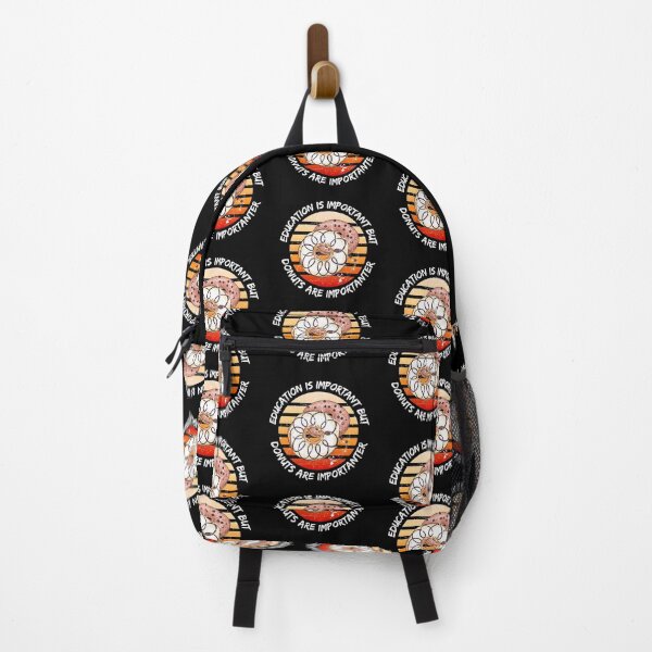 Item preview, Education Is Important But Donuts Are Importanter Grunge Retro Sunset Glazed Donuts In Black designed and sold by LuckyKermit.