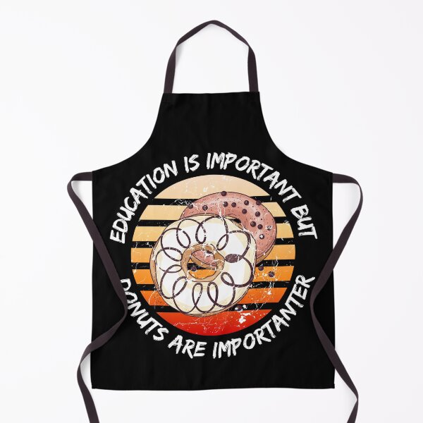 Item preview, Education Is Important But Donuts Are Importanter Grunge Retro Sunset Glazed Donuts In Black designed and sold by LuckyKermit.