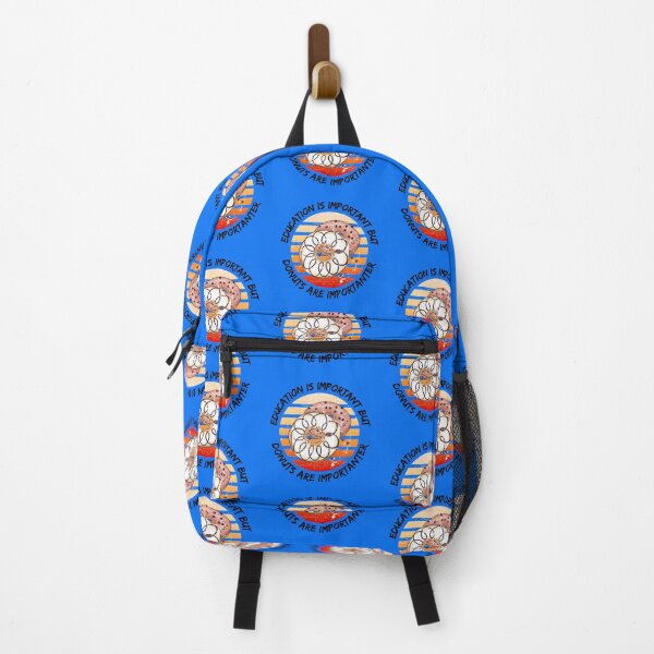 Item preview, Education Is Important But Donuts Are Importanter Grunge Retro Sunset Glazed Donuts In Blue designed and sold by LuckyKermit.