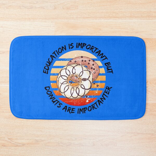 Item preview, Education Is Important But Donuts Are Importanter Grunge Retro Sunset Glazed Donuts In Blue designed and sold by LuckyKermit.