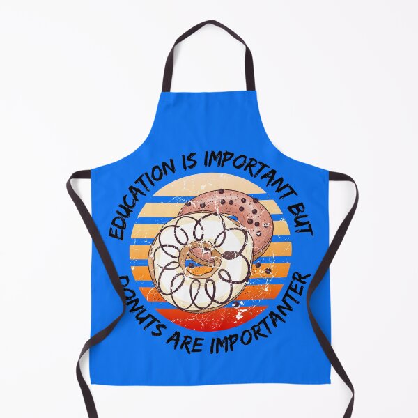 Item preview, Education Is Important But Donuts Are Importanter Grunge Retro Sunset Glazed Donuts In Blue designed and sold by LuckyKermit.