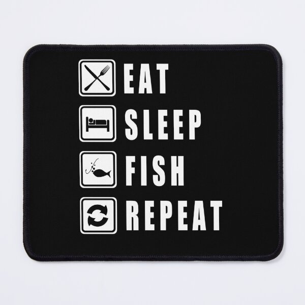 Item preview, EAT SLEEP FISH REPEAT - classic black and white font - awesome designed and sold by vooART.