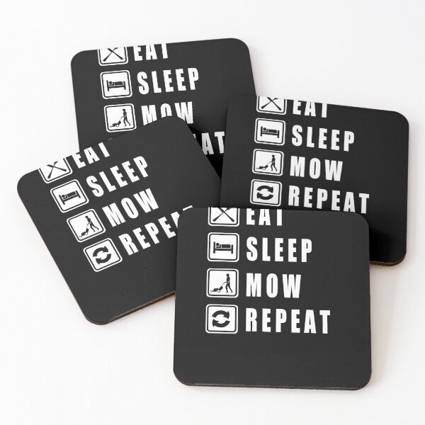 Item preview, EAT SLEEP MOW REPEAT - classic black and white font - awesome designed and sold by vooART.
