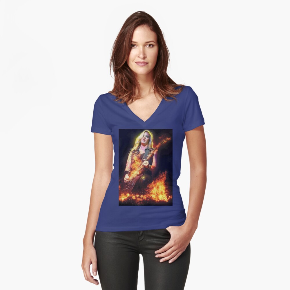 Item preview, Fitted V-Neck T-Shirt designed and sold by DennisSchno.