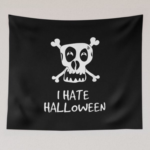 Item preview, I Hate Halloween Skull With Crossbones Gift Idea  designed and sold by vergielx.