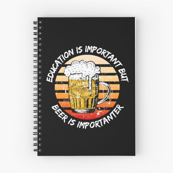 Item preview, Education Is Important But Beer Is Importanter Grunge Retro Sunset Full Glass In Black designed and sold by LuckyKermit.