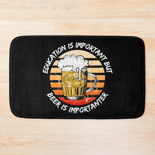 Item preview, Education Is Important But Beer Is Importanter Grunge Retro Sunset Full Glass In Black designed and sold by LuckyKermit.