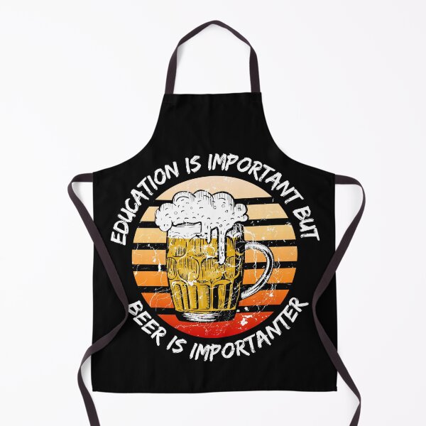 Item preview, Education Is Important But Beer Is Importanter Grunge Retro Sunset Full Glass In Black designed and sold by LuckyKermit.