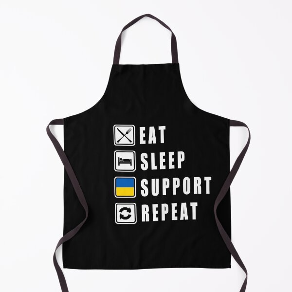 Item preview, EAT SLEEP SUPPORT UKRAINE REPEAT - classic black and white font - awesome designed and sold by vooART.