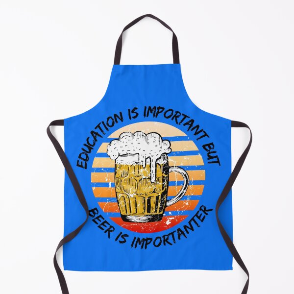 Item preview, Education Is Important But Beer Is Importanter Grunge Retro Sunset Full Glass In Blue designed and sold by LuckyKermit.