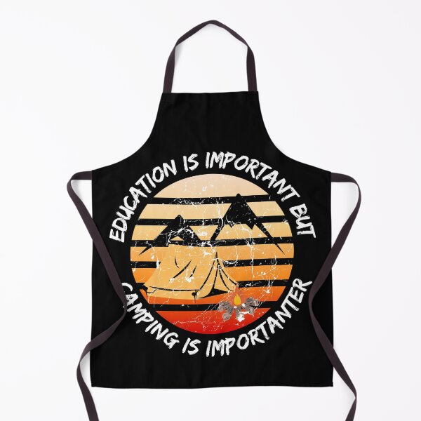 Item preview, Education Is Important But Camping Is Importanter Grunge Retro Sunset Tent In Black designed and sold by LuckyKermit.