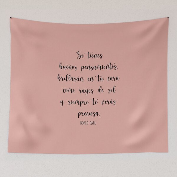 Item preview, Si tienes buenos pensamientos, brillaran en tu cara, Spanish Quote designed and sold by Aryam Quotes.