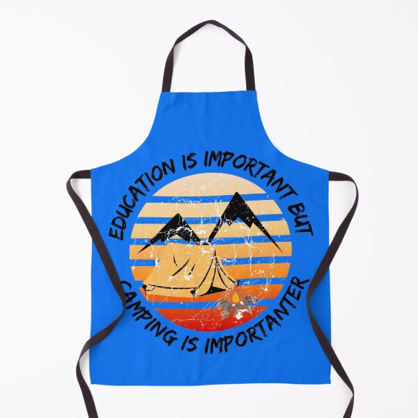 Item preview, Education Is Important But Camping Is Importanter Grunge Retro Sunset Tent In Blue designed and sold by LuckyKermit.
