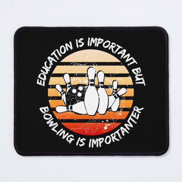 Item preview, Education Is Important But Bowling Is Importanter Grunge Retro Sunset In Black designed and sold by LuckyKermit.