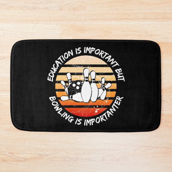 Item preview, Education Is Important But Bowling Is Importanter Grunge Retro Sunset In Black designed and sold by LuckyKermit.