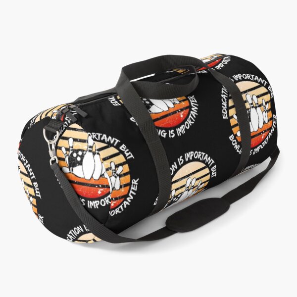 Item preview, Education Is Important But Bowling Is Importanter Grunge Retro Sunset In Black designed and sold by LuckyKermit.