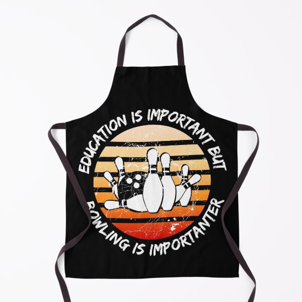 Item preview, Education Is Important But Bowling Is Importanter Grunge Retro Sunset In Black designed and sold by LuckyKermit.