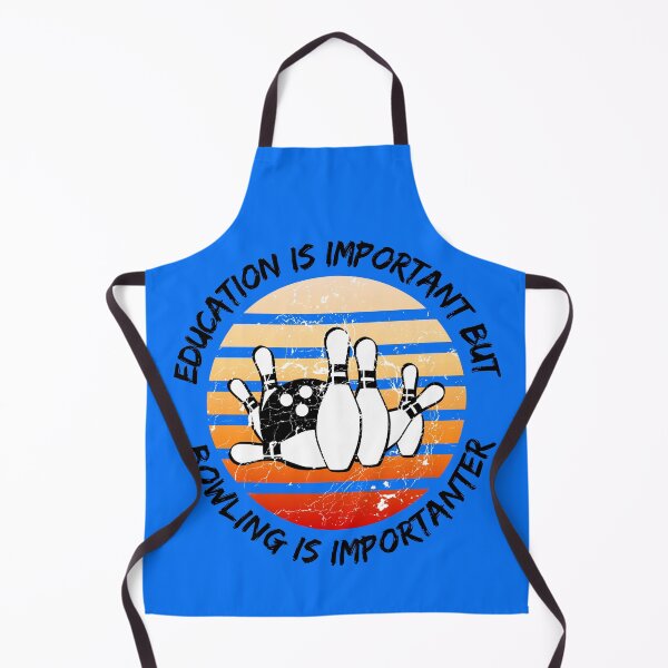 Item preview, Education Is Important But Bowling Is Importanter Grunge Retro Sunset In Blue designed and sold by LuckyKermit.