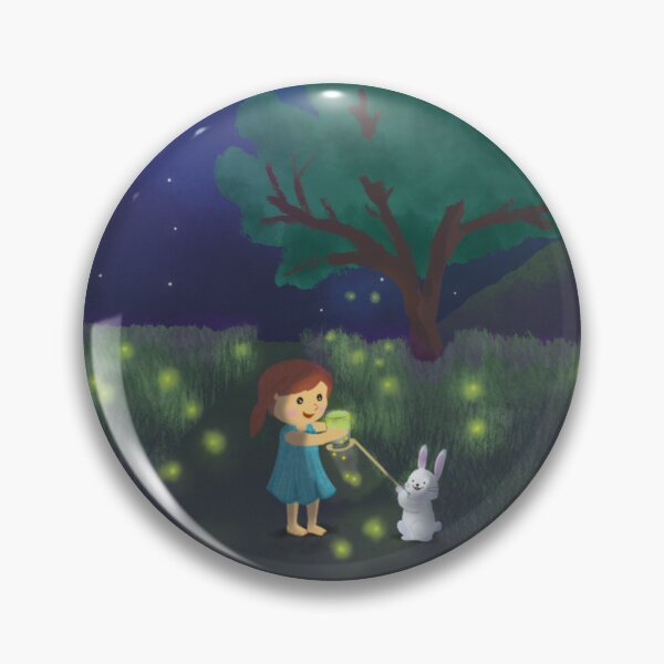 Item preview, The Season of Summer - Girl and Rabbit catching fireflies designed and sold by MyParadiseGifts.