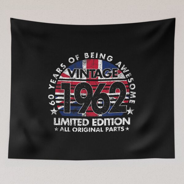 Item preview, 60 Years Old Vintage 1962 Ltd Edition Uk Flag 60th Birthday  designed and sold by wendyy88.
