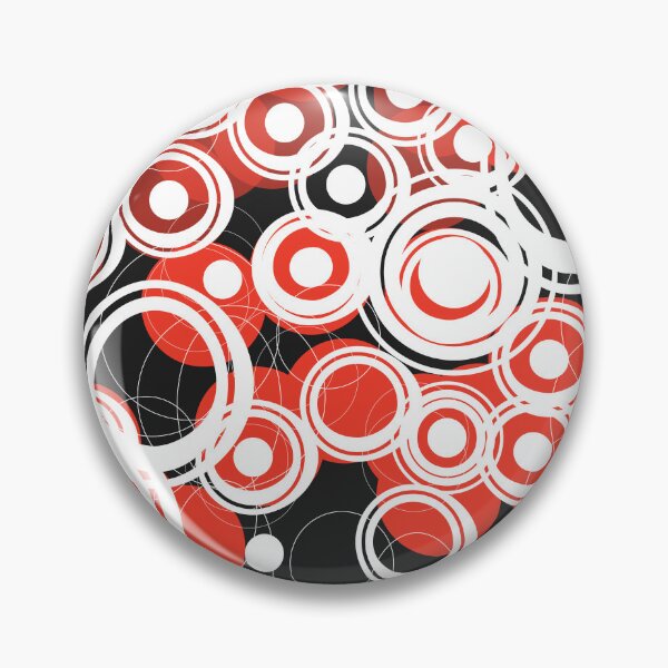 Item preview, Dramatic Midcentury White and Red Circular Pattern on Black  designed and sold by LisWilliams.