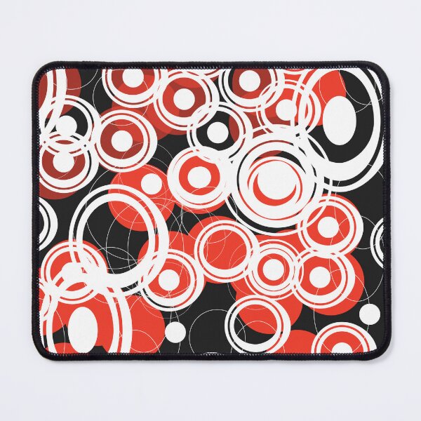 Item preview, Dramatic Midcentury White and Red Circular Pattern on Black  designed and sold by LisWilliams.