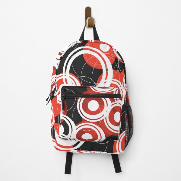 Item preview, Dramatic Midcentury White and Red Circular Pattern on Black  designed and sold by LisWilliams.