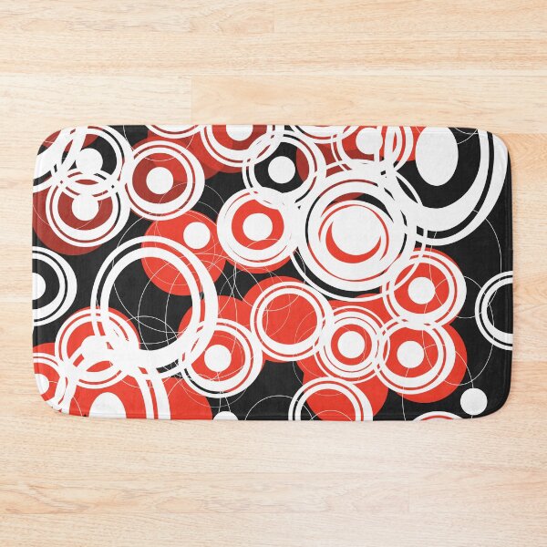 Item preview, Dramatic Midcentury White and Red Circular Pattern on Black  designed and sold by LisWilliams.