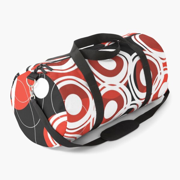 Item preview, Dramatic Midcentury White and Red Circular Pattern on Black  designed and sold by LisWilliams.