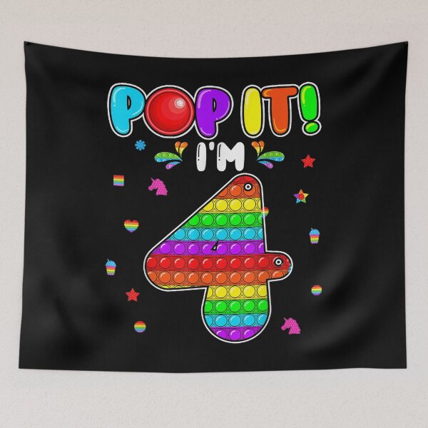 Item preview, Birthday Kids Pop It I Am 4 Years Old 4th Birthday Fidget  designed and sold by wendyy88.