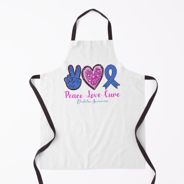 Item preview, Peace Love Cure Diabetes Awareness Diabetic Blue Ribbon designed and sold by poolbar.