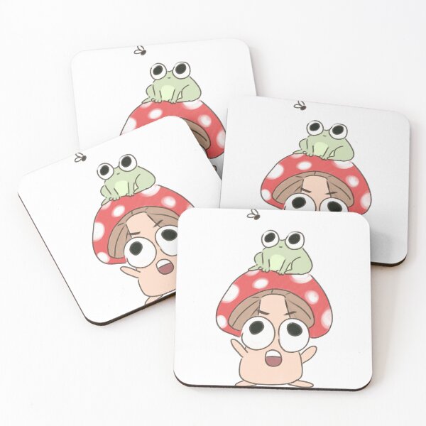 Item preview, Cute cartoon mushroom with a frog on its head designed and sold by Yarafantasyart.