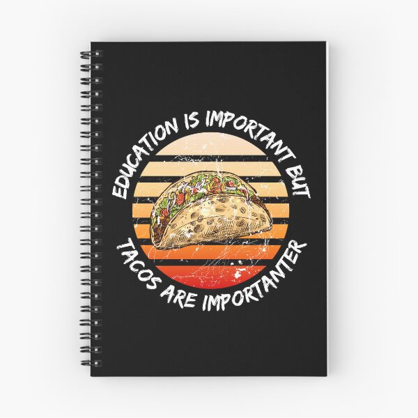 Item preview, Education Is Important But Tacos Are Importanter Grunge Retro Sunset In Black designed and sold by LuckyKermit.