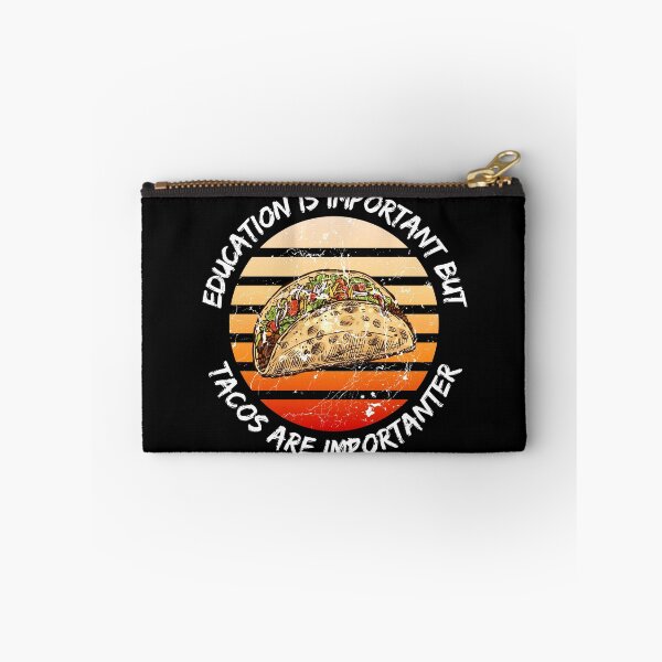 Item preview, Education Is Important But Tacos Are Importanter Grunge Retro Sunset In Black designed and sold by LuckyKermit.
