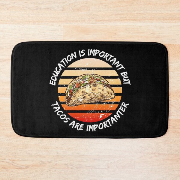 Item preview, Education Is Important But Tacos Are Importanter Grunge Retro Sunset In Black designed and sold by LuckyKermit.