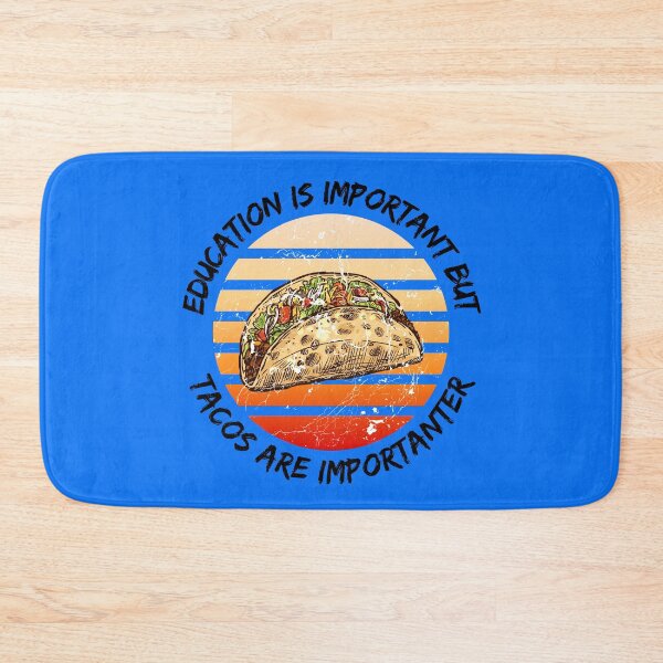 Item preview, Education Is Important But Tacos Are Importanter Grunge Retro Sunset In Blue designed and sold by LuckyKermit.