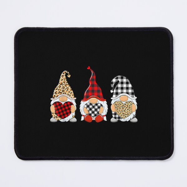 Item preview, Three Gnomes Holding Leopard Heart Plaid Valentine's Day designed and sold by wendyy88.