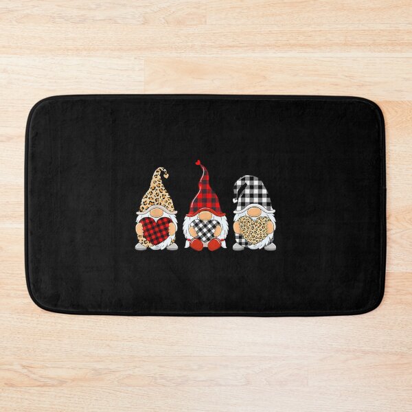 Item preview, Three Gnomes Holding Leopard Heart Plaid Valentine's Day  designed and sold by wendyy88.