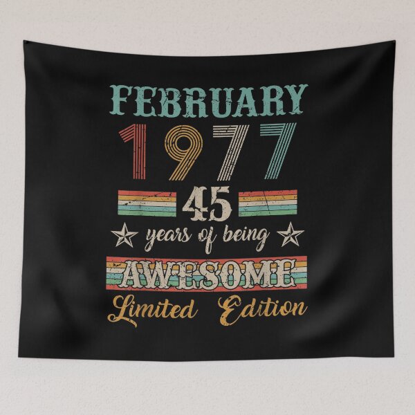 Item preview, 45 Years Old 45th Birthday Decoration Vintage February 1977  designed and sold by wendyy88.