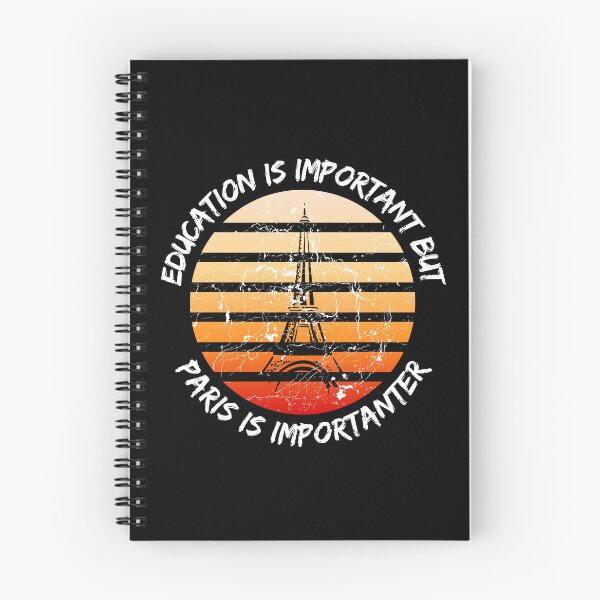 Item preview, Education Is Important But Paris Is Importanter Grunge Retro Sunset Eiffel Tower In Black designed and sold by LuckyKermit.