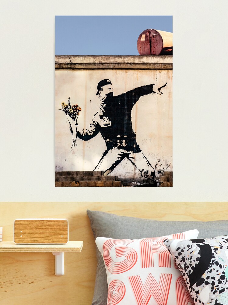 Quadro su tela, Banksy Flower Thrower - 30x30