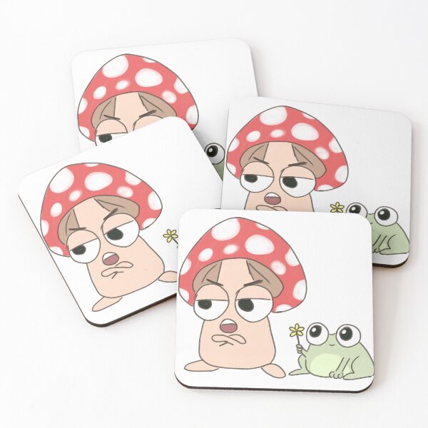 Item preview, Cute cartoon mushroom with a cute frog designed and sold by Yarafantasyart.
