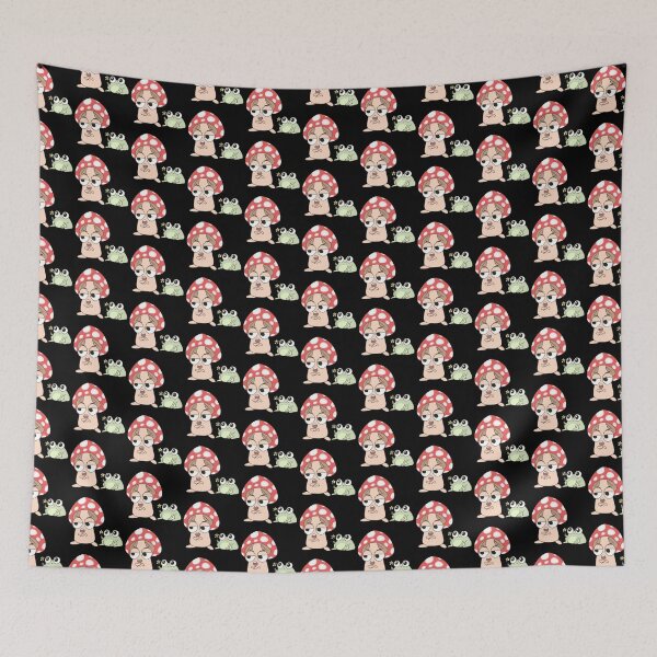 Item preview, Cute cartoon mushroom with a cute frog designed and sold by Yarafantasyart.