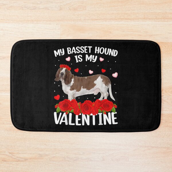 Item preview, Funny Red Rose Flower Heart Basset Hound Dog Valentine's Day  designed and sold by wendyy88.