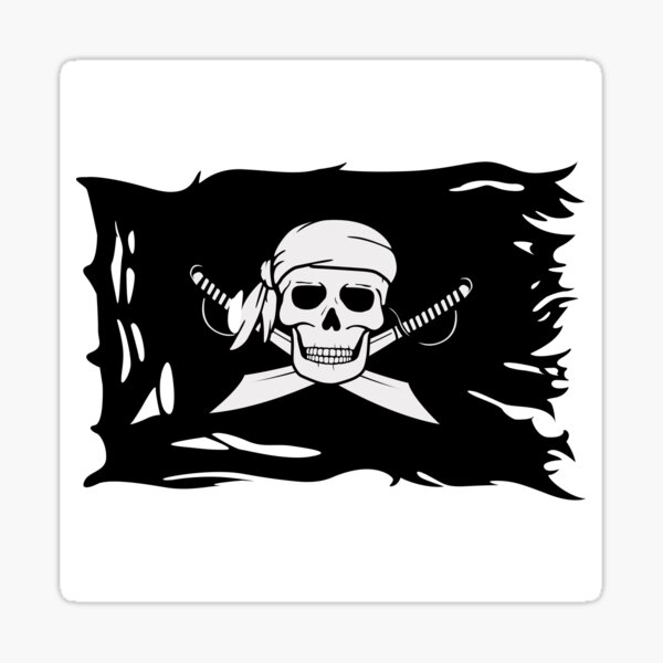 Caribbean Pirate Flag Skull and Crossed Swords Cool Pirate Brand | Poster