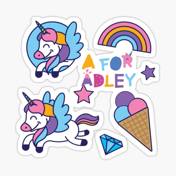 Little Unicorn Adley Girl Sticker By Louisa Johnson Redbubble 