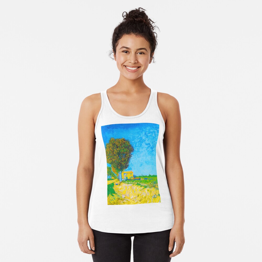 Discover VAN GOGH HD - Avenue at Arles with houses (1888) Racerback Tank Top